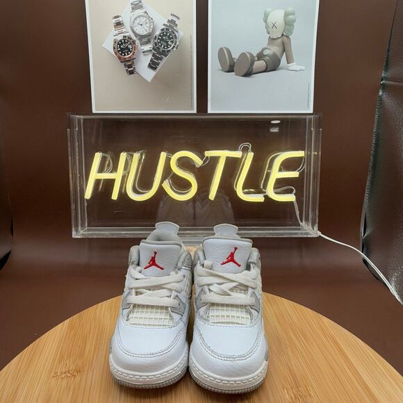 Jordan 4 Retro ‘White Oreo’ (TD) Size 5C - Picture 6 of 10